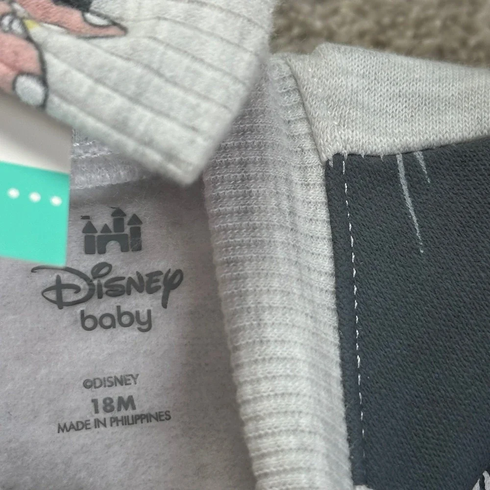 Disney Baby Toddler 18M 3pc Set Gray Minnie Daisy Figaro Sweatshirt Leggings Bow